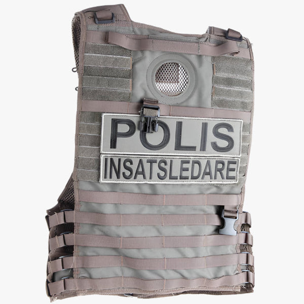 Snigel POLIS-märke large 260 × 70 mm – kardborremärke, grå/svart