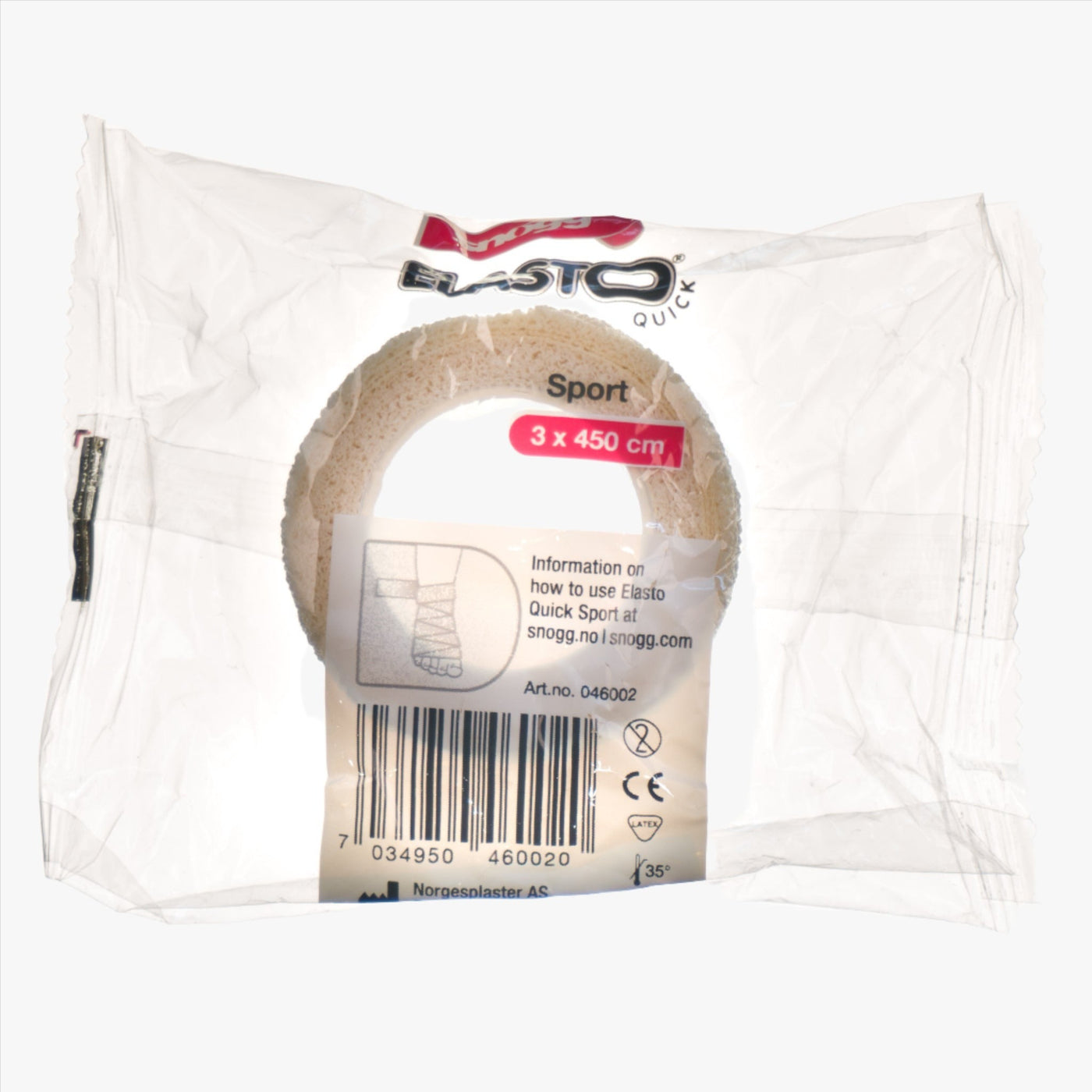 Snögg Elastoquick Sport Elastisk Binda Självhäftande Vit 3 cm x 4,5 m