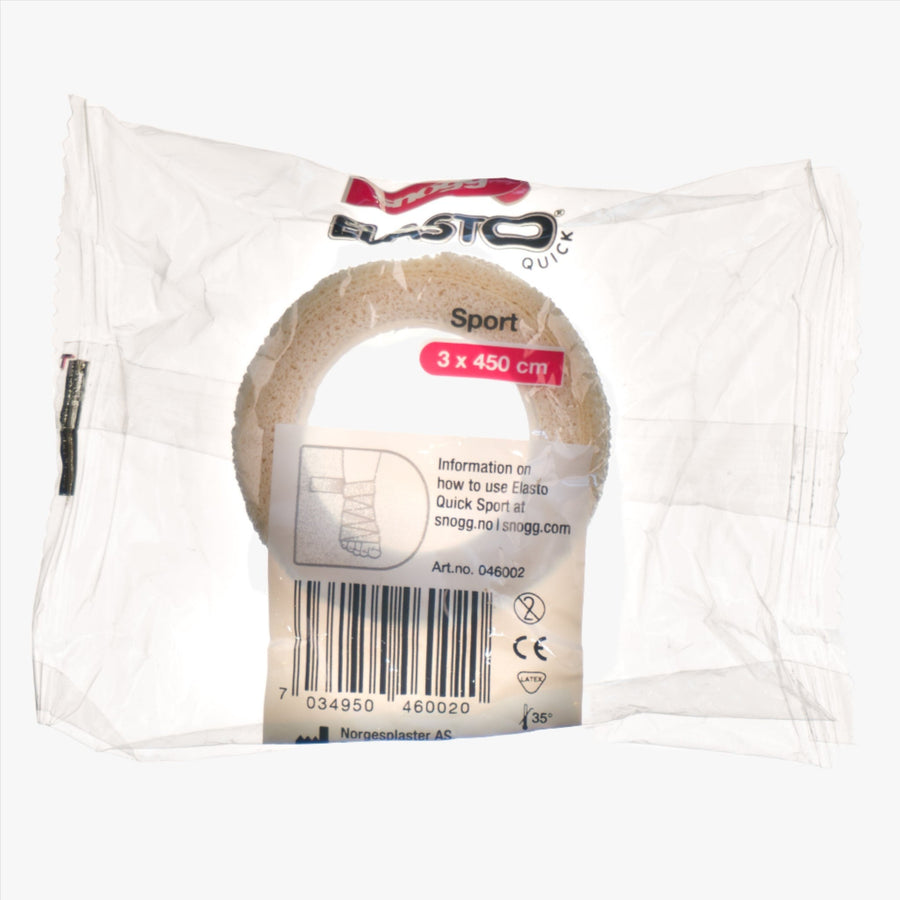 Snögg Elastoquick Sport Elastisk Binda Självhäftande Vit 3 cm x 4,5 m