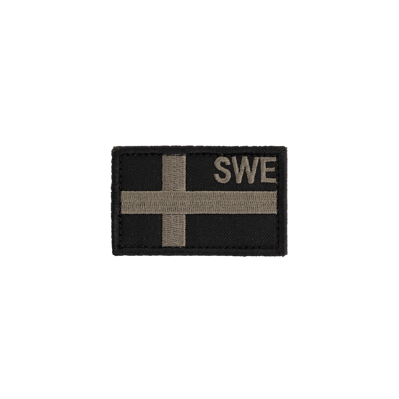 Snigel SWE-märke 60 × 37 mm – Kardborremärke (Grå/Svart)