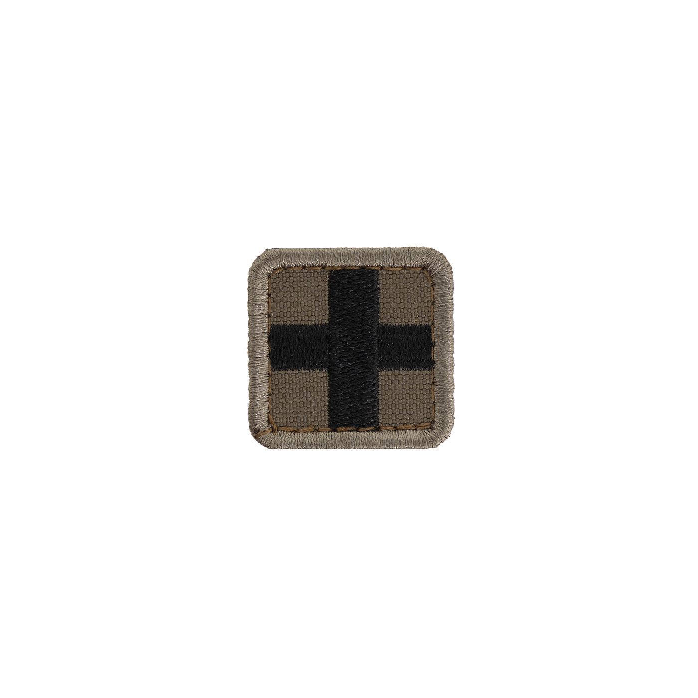 Snigel Sjukvårdsmärke (Kors) 25 × 25 mm – Kardborremärke (Grå/Svart)