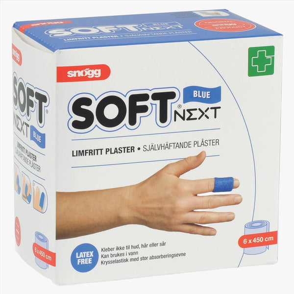 Fingerförband Snögg Soft Next Blue — Självhäftande & absorberande för livsmedelsindustrin — 6 x 450 cm
