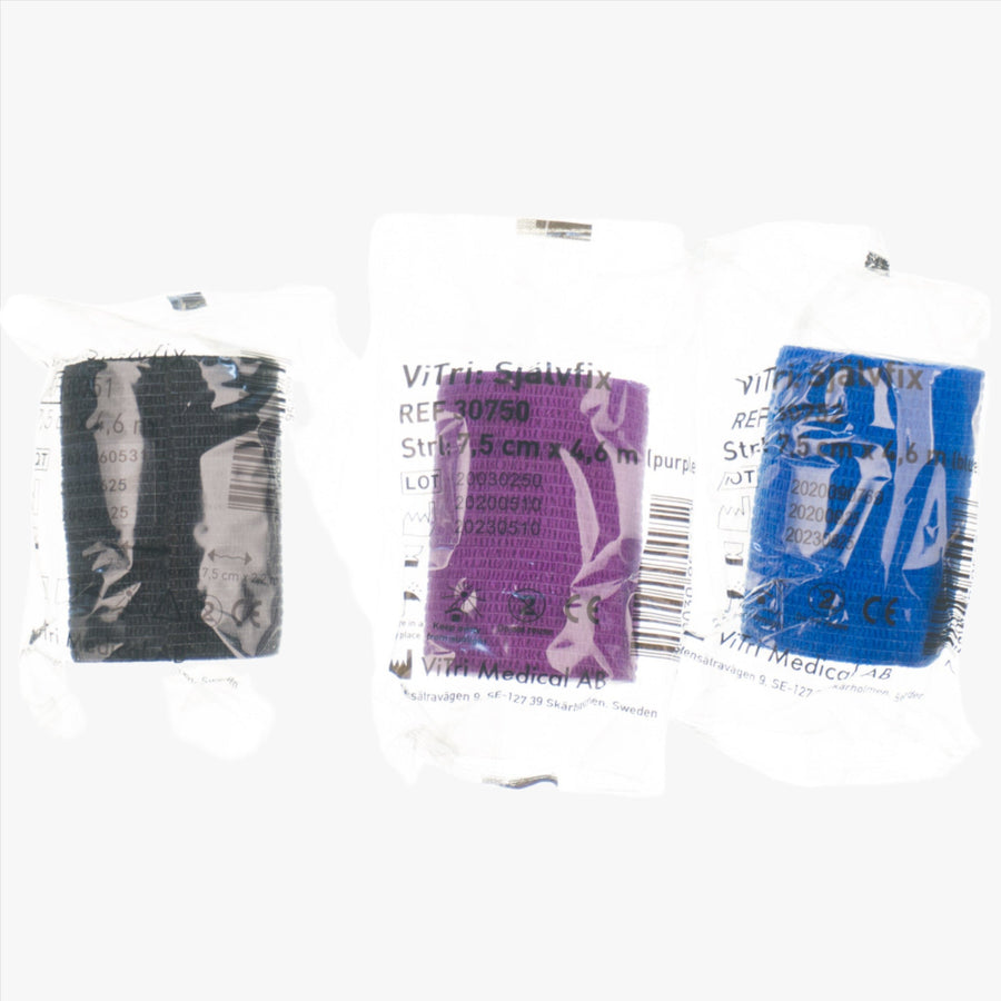 Vitri Självfix Elastisk Binda Självhäftande Svart 7,5 cm x 4,6 m
