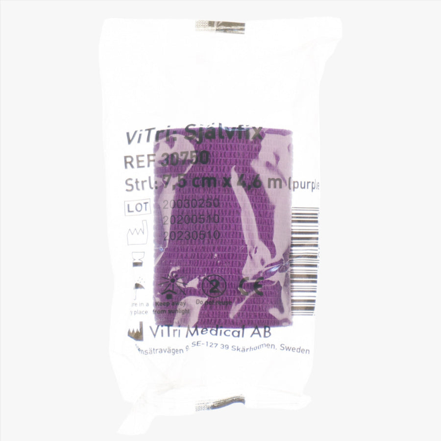 Vitri Självfix Elastisk Binda Självhäftande Lila 7,5 cm x 4,6 m