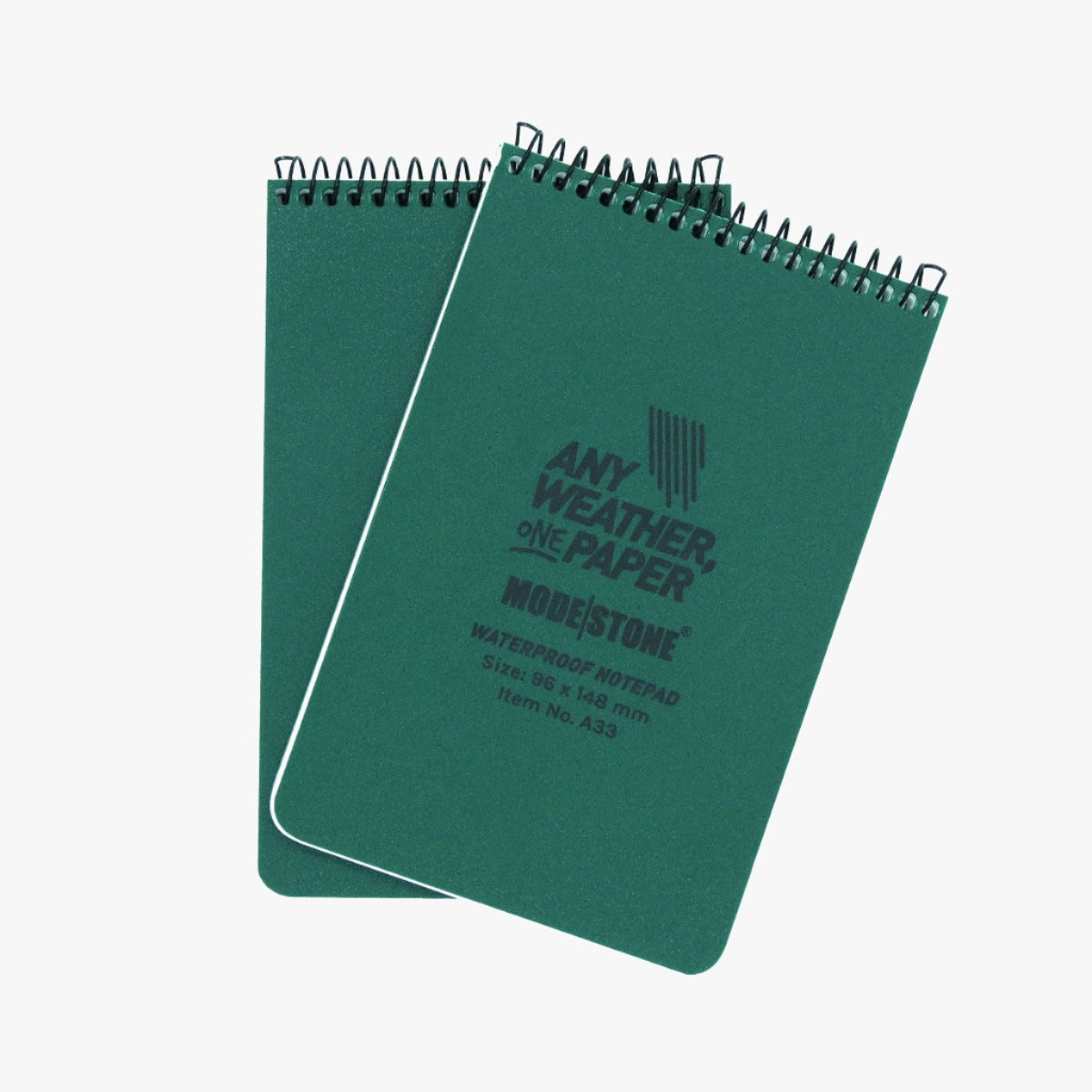 Modestone allvädersblock A6 - top spiral, 96 × 148 mm, grön