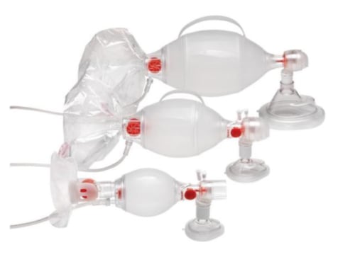 Ambu SPUR II Pediatrik med tryckbegränsande ventil och mask i storlek 0 och 1
